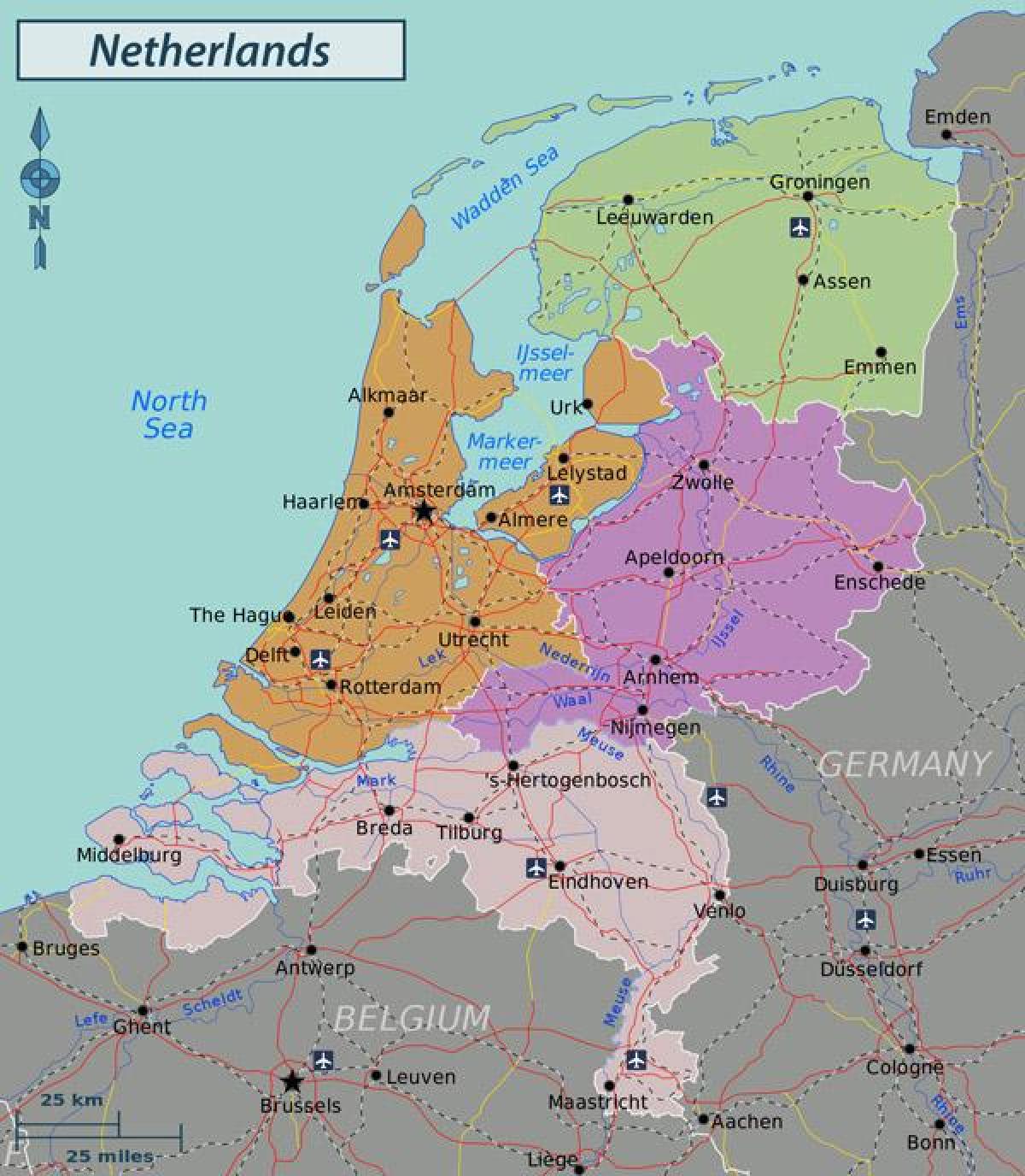 خريطة كبيرة لهولندا