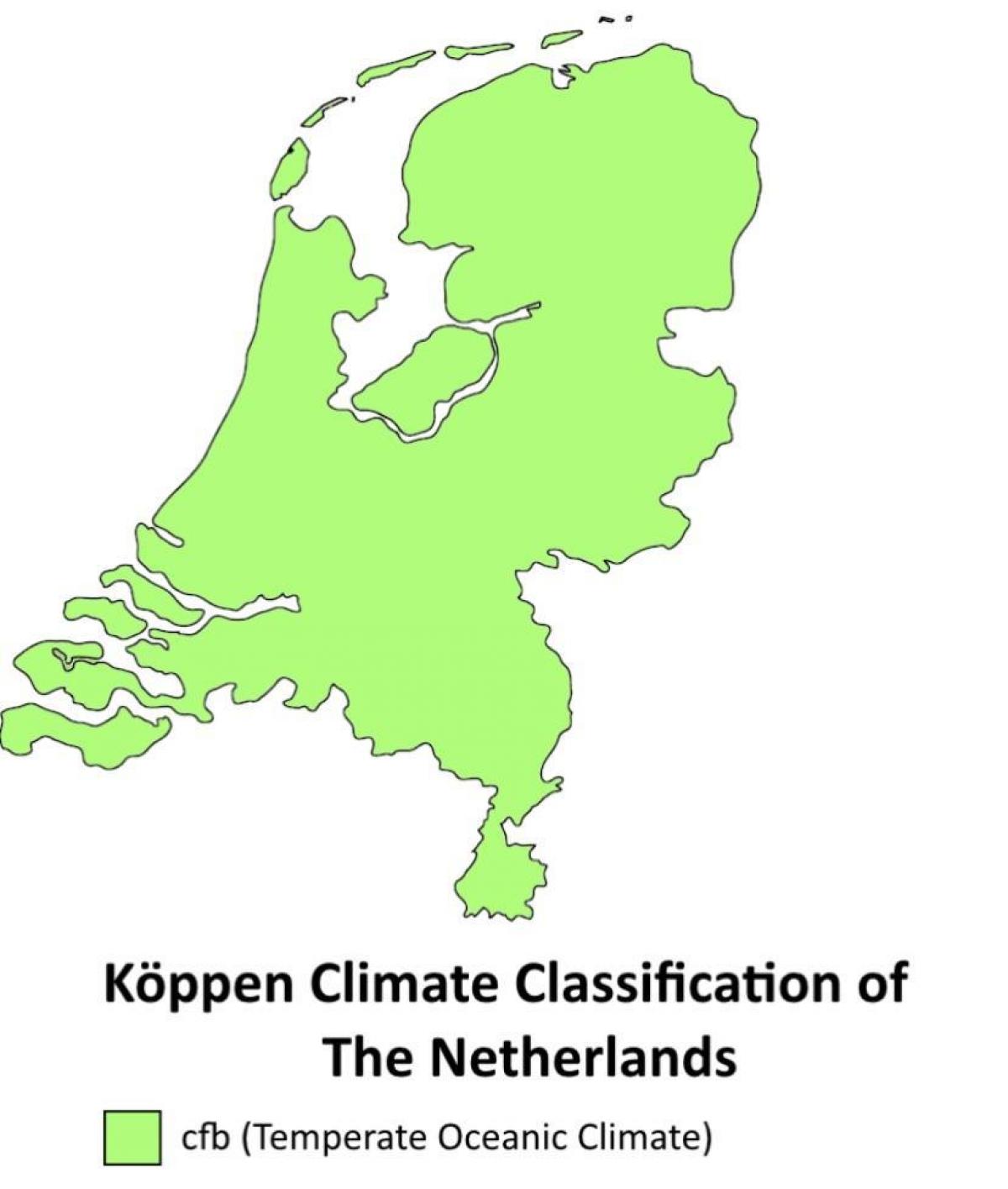 هولندا خريطة درجة الحرارة