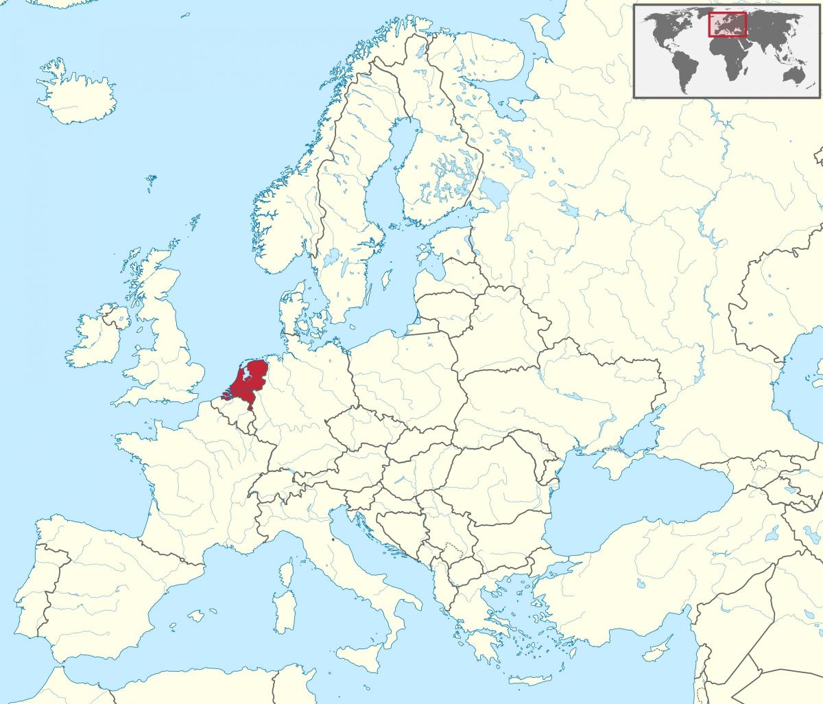 هولندا موقعة على أوروبا خريطة