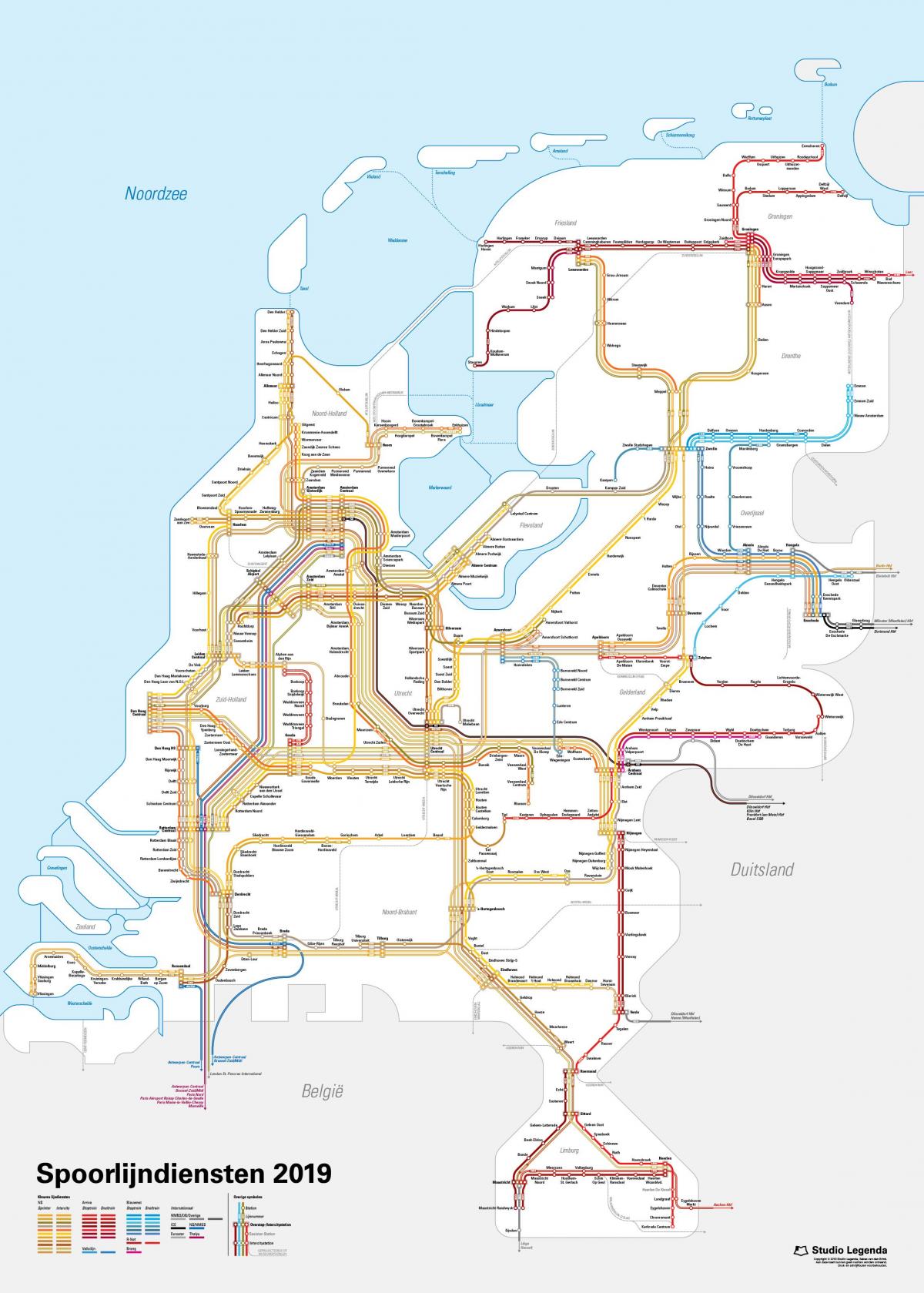 هولندا خريطة خطوط القطار