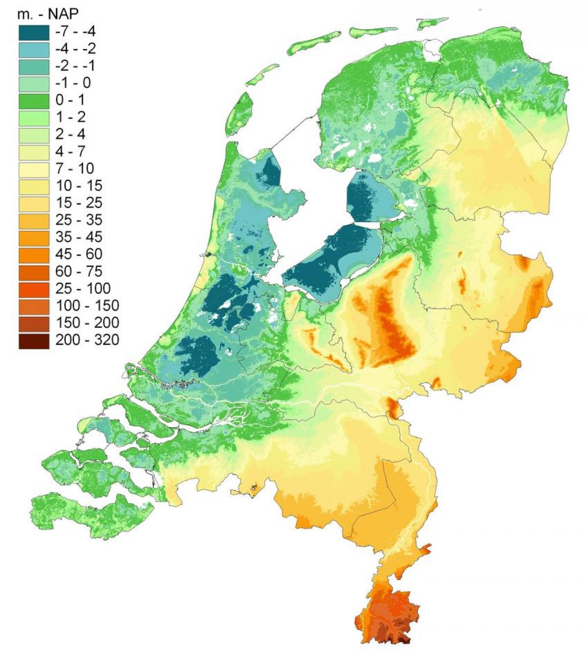 خريطة طبوغرافية لهولندا